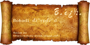 Bokodi Árpád névjegykártya