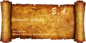 Bokodi Árpád névjegykártya